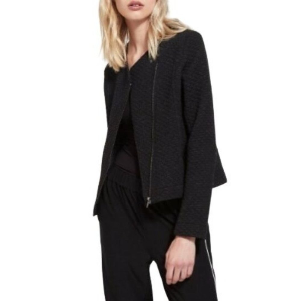 Lysse Quilted Devoe Jacket Size XS SMALL Asymmetrical Zip Black 24-2243-M7